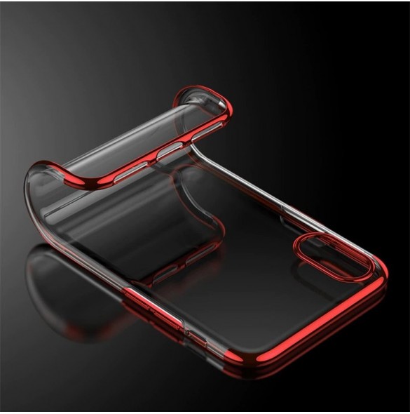 JollyFX Clear Color Case Gel TPU Electroplating frame Cover Skal till Xiaomi Redmi Note 7 - Svart