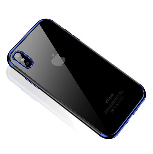 JollyFX Clear Color Case Gel TPU Electroplating frame Cover Skal till Xiaomi Redmi Note 7 - Svart