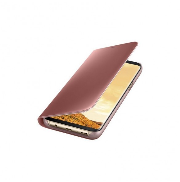 Samsung EF-ZG955CPE Clear View Cover Vikbart Fodral Till Samsung Galaxy S8 Plus - Rosa