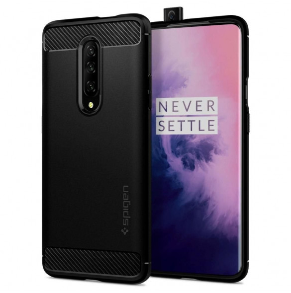 Svart och väldigt elegant lock till OnePlus 7 Pro.