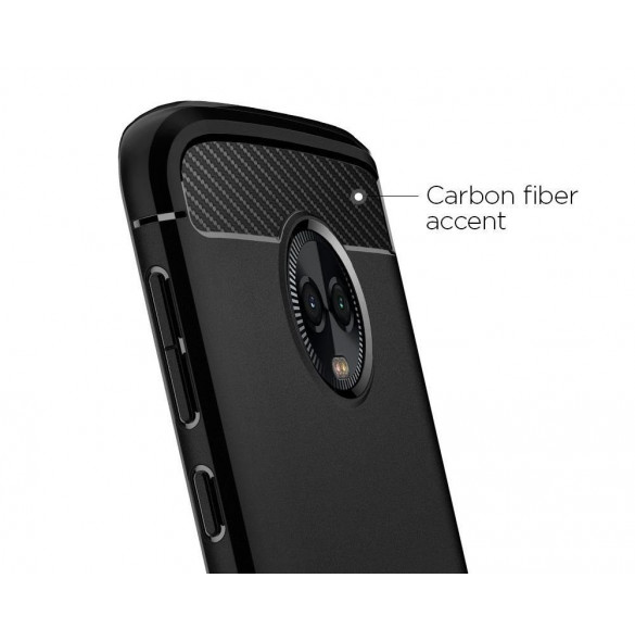 Svart och väldigt elegant lock till Motorola Moto G6 Plus.