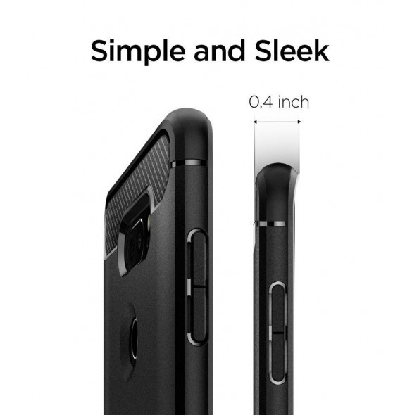 Din telefon och väldigt snyggt skydd från Spigen.