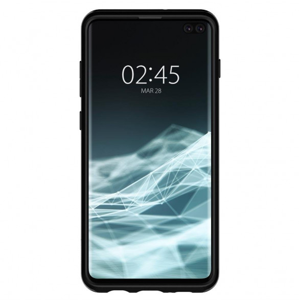 Midnatt svart och väldigt snyggt skal till Samsung Galaxy S10 Plus.