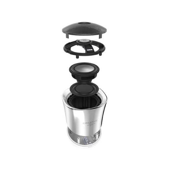 Creative Woof 3 Bluetooth Högtalare - för bärbar användning - trådlös - Bluetooth - Silver