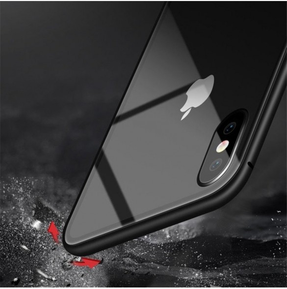 JollyFX Magnetic Case Full Body Fram och Baklock för Xiaomi Redmi Note 7 - Svart-transparent