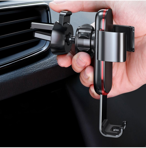 Baseus Metal Age Gravity Car Mount Phone Holder för luftuttag - Grå