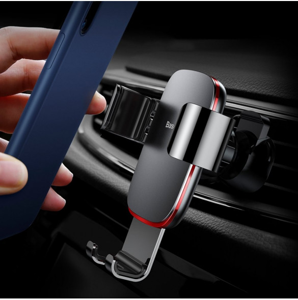 Baseus Metal Age Gravity Car Mount Phone Holder för luftuttag - Grå