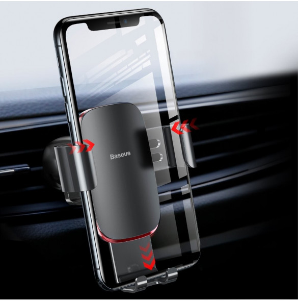 Baseus Metal Age Gravity Car Mount Phone Holder för luftuttag - Grå