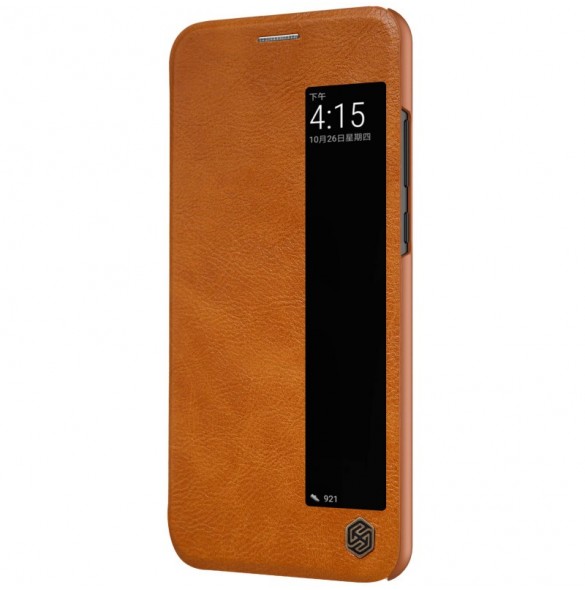 Nillkin Qin S-View Cover Vikbart Fodral Till Huawei P20 - Brun
