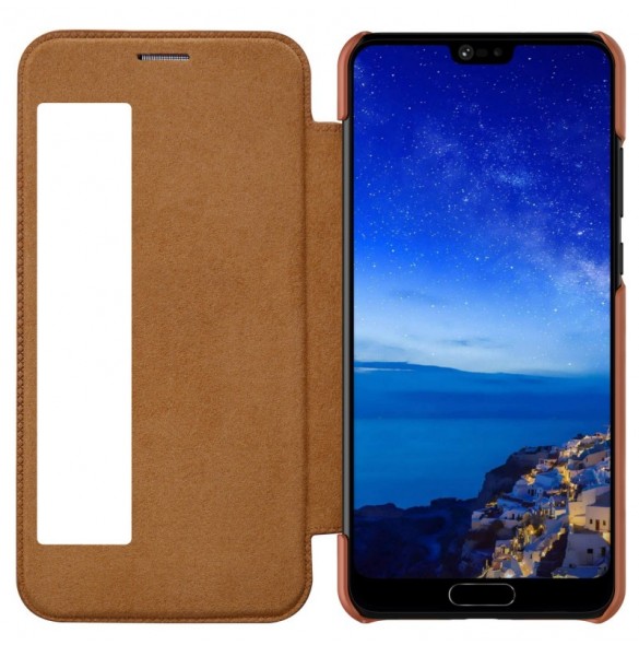 Nillkin Qin S-View Cover Vikbart Fodral Till Huawei P20 - Brun