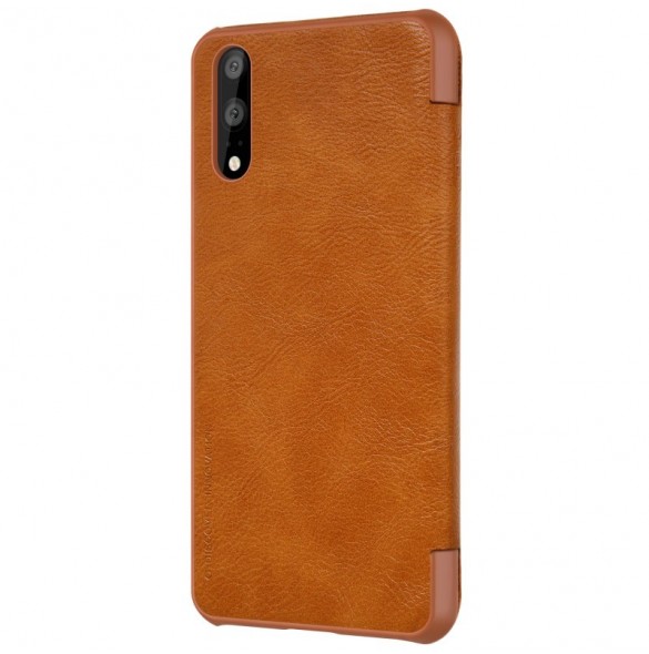 Nillkin Qin S-View Cover Vikbart Fodral Till Huawei P20 - Brun