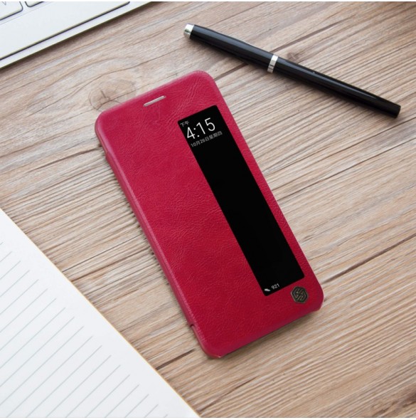 Nillkin Qin S-View Cover Vikbart Fodral Till Huawei P20 - Röd
