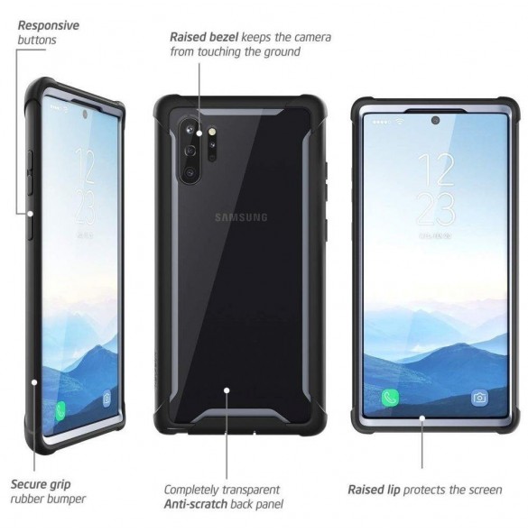Svart och väldigt snyggt omslag Samsung Galaxy Note 10 Plus.