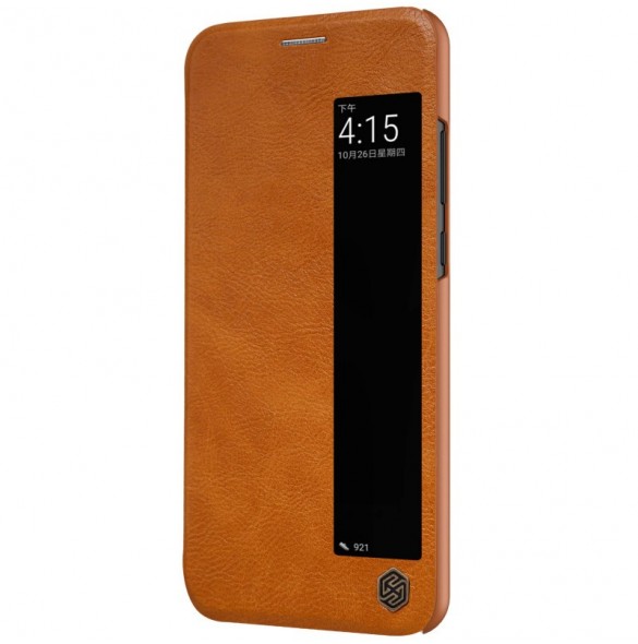 Nillkin Qin S-View Cover Vikbart Fodral Till Huawei P20 Pro - Brun