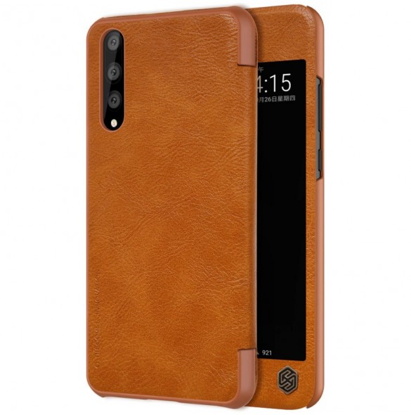 Nillkin Qin S-View Cover Vikbart Fodral Till Huawei P20 Pro - Brun