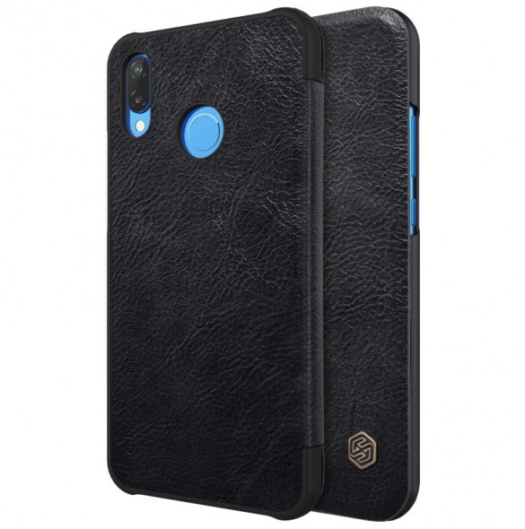 Nillkin Qin S-View Cover Vikbart Fodral Till Huawei P20 Lite - Svart