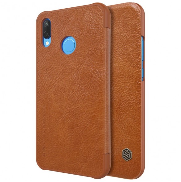 Nillkin Qin S-View Cover Vikbart Fodral Till Huawei P20 Lite - Brun