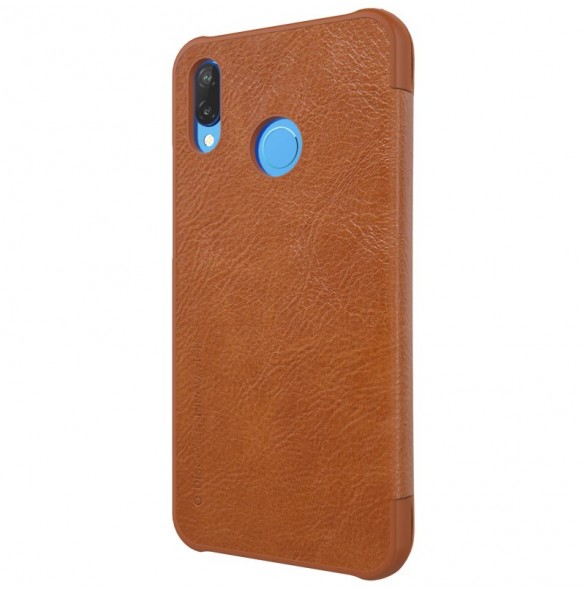 Nillkin Qin S-View Cover Vikbart Fodral Till Huawei P20 Lite - Brun