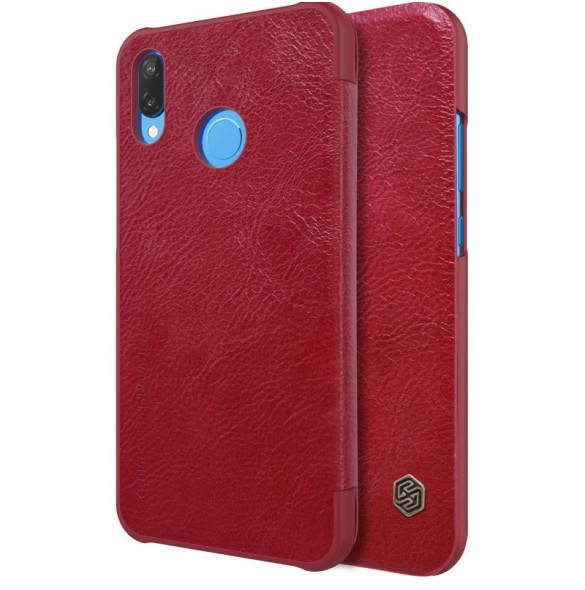 Nillkin Qin S-View Cover Vikbart Fodral Till Huawei P20 Lite - Röd