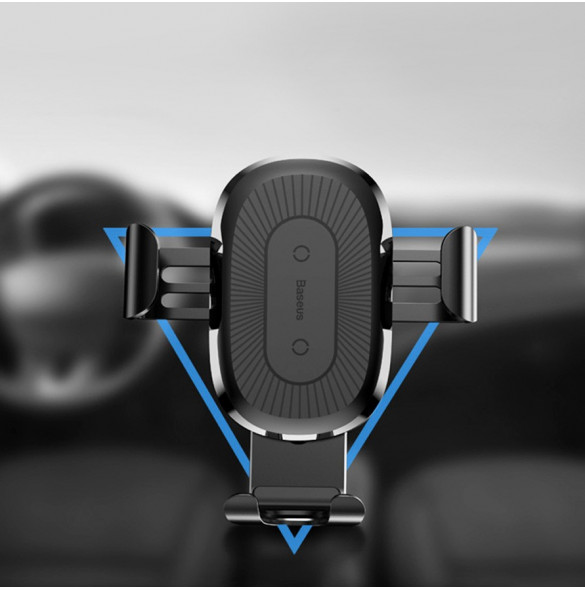 Baseus Trådlös Laddare Gravity Car Mount Telefonfäste Luftventilhållare + Qi Laddare - Röd