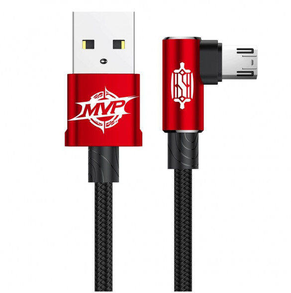 Hållbar USB-kabel med mikro-USB-kontakt i armbågen.