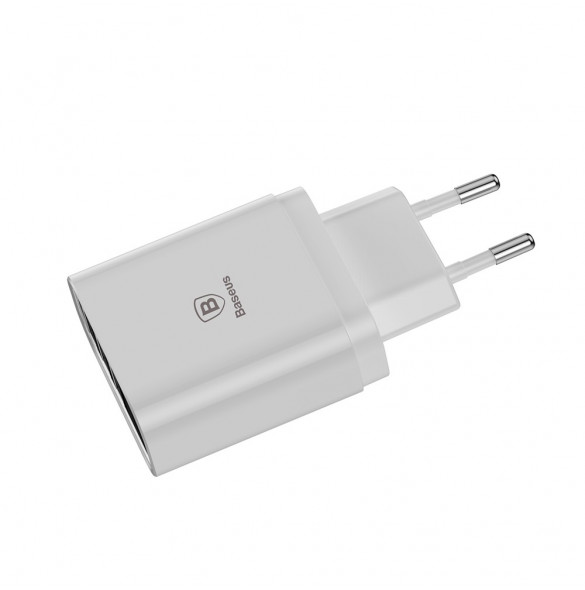 Baseus Mirror Lake Intelligent Resladdare Väggladdare med spännings- / strömdisplay 3x USB 3.4A (CCALL-BH02) - Vit