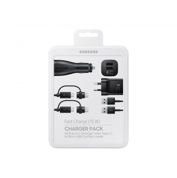 Samsung Charger Pack EP-U3100WBEGWW Strömadapterkit 2x USB-kablar - Svart