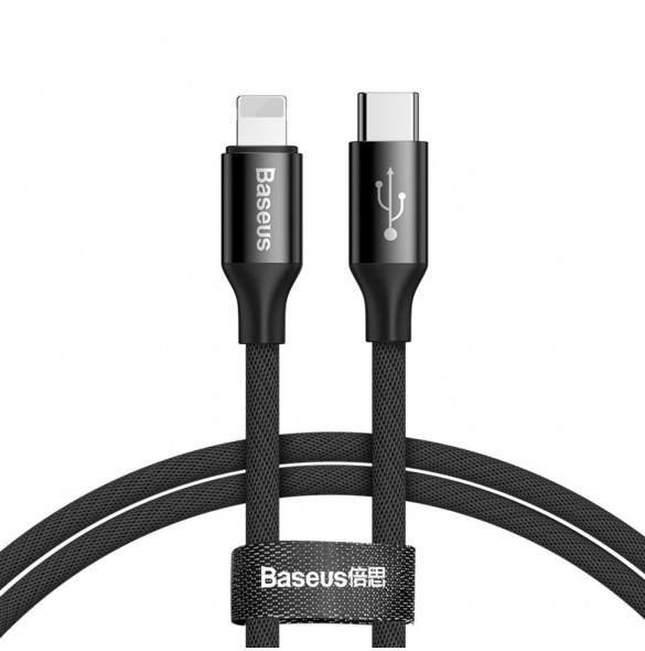 Långt laddande USB-C / blixtkabel.