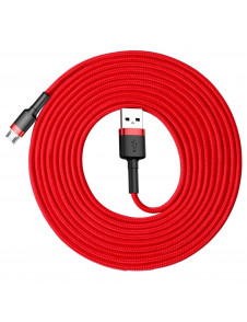 Slitstark USB / mikro USB-kabel med nylonfläta.