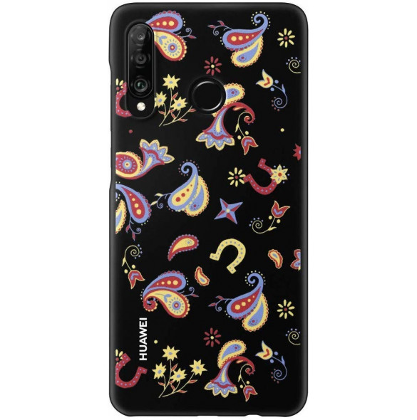 Huawei 51993073 Skyddsväska TPU Skal till Huawei P30 Lite - Flower Black