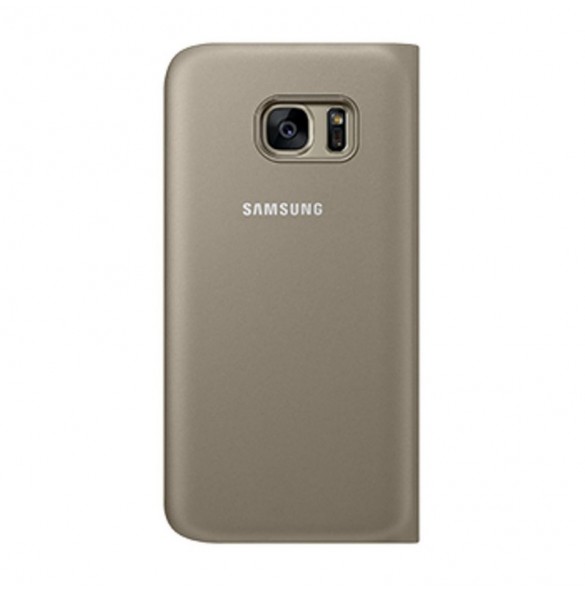 Samsung EF-CG930PFE S-View Case Vikbart Fodral Till Samsung Galaxy S7 - Guld