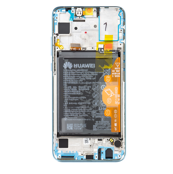 LCD-skärm + Touch Unit + Front Cover Huawei Honor 10 Lite - Himmel blå (Service Pack)