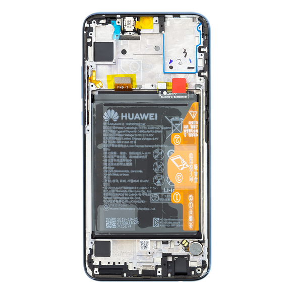 LCD-skärm + beröringsenhet + framsida Huawei Honor 10 Lite - Svart (Service Pack)