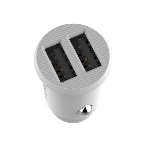 Baseus Grain Billaddare Mini Universal Smart Billaddare 2x USB 3.1A - Vit (CCALL-ML02)
