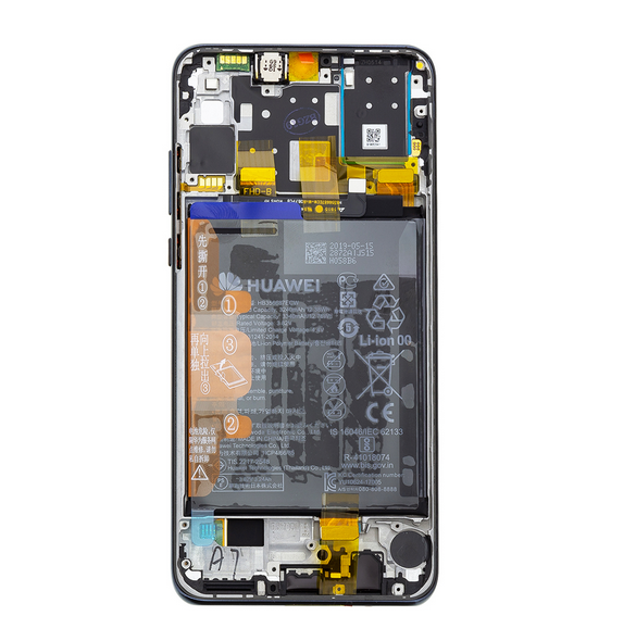 LCD-skärm + pekdon + framsida Huawei P30 Lite - Svart (Service Pack)