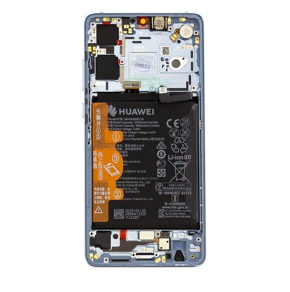 LCD-skärm + beröringsenhet + framsida Huawei P30 - Andningskristall (servicepack)