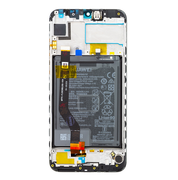 LCD-display + Touch Unit + Framsida Huawei Y7 2019 - Svart (Service Pack)