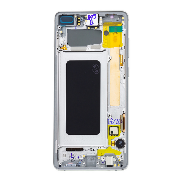 LCD-display + Touch Unit Samsung Galaxy S10 Plus G975 - Vit (Service Pack)