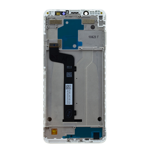 LCD-skärm + beröringsenhet + framsida för Xiaomi Redmi Note 5 - Vit (Service Pack)