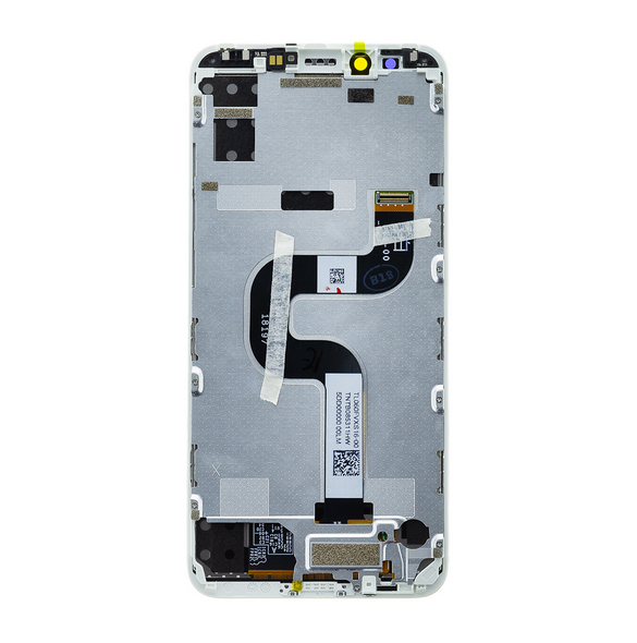 LCD-skärm + beröringsenhet + framsida för Xiaomi Mi A2 - Vit (Service Pack)