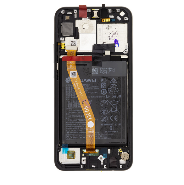 LCD-display + Touch Unit + Framsida Huawei Nova 3i - Svart (Service Pack)