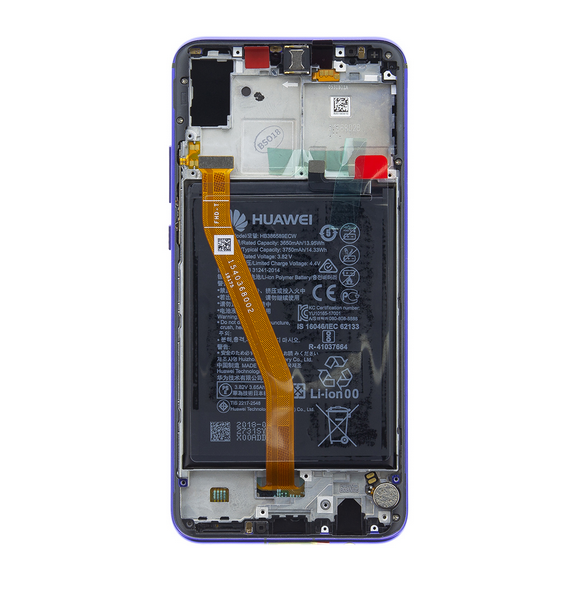 LCD-skärm + beröringsenhet + framsida Huawei Nova 3 - Lila (Service Pack)