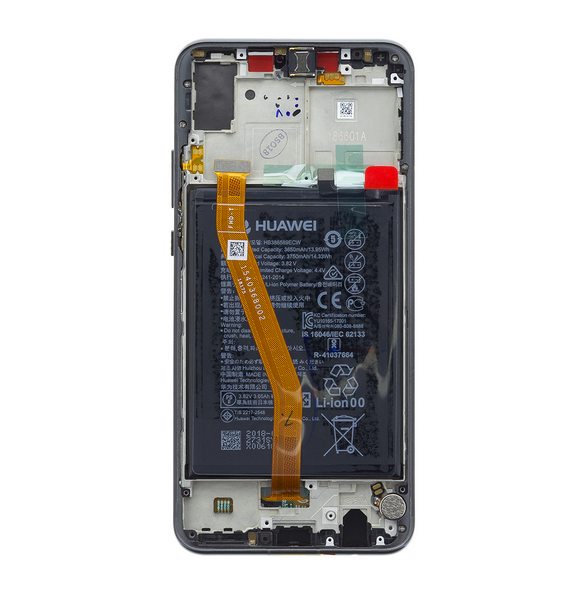LCD-display + Touch Unit + Framsida Huawei Nova 3 - Svart (Service Pack)
