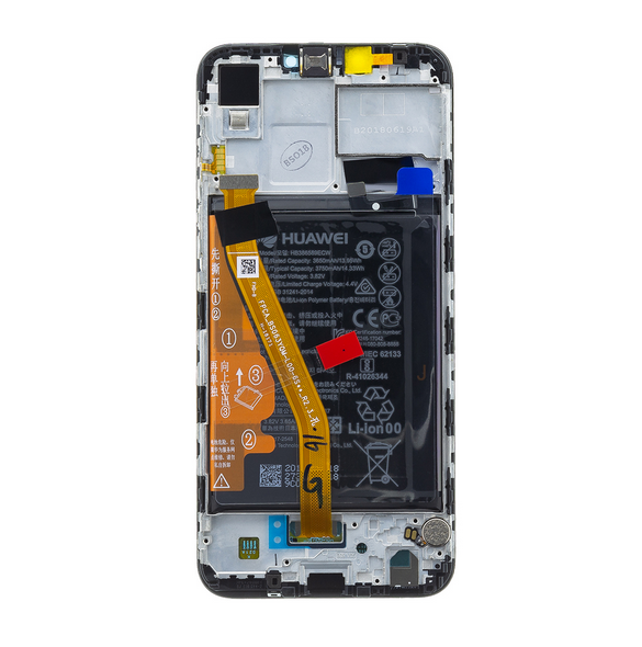 LCD-display + Touch Unit + Framsida Huawei Honor Play - Svart (Service Pack)