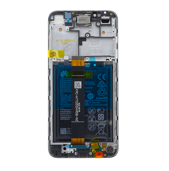 LCD-display Touch Unit Framsida Huawei Honor 7S - Svart (Service Pack)