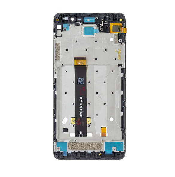 LCD-skärm + beröringsenhet + framsida för Xiaomi Redmi Note 3 - Svart (Service Pack)