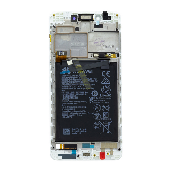 LCD-skärm + beröringsenhet + framsida Huawei Honor 6C - Guld (Service Pack)