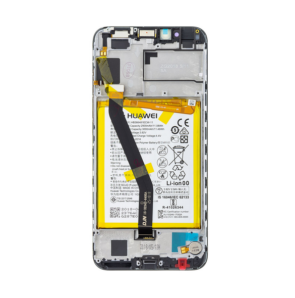LCD-display + Touch Unit Huawei Y6 2018 - Svart (Service Pack)