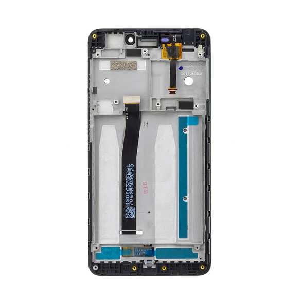 LCD-skärm + beröringsenhet + framsida för Xiaomi Redmi Note 4A - Svart (Service Pack)