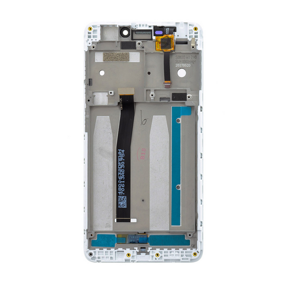 LCD-skärm + beröringsenhet + framsida för Xiaomi Redmi Note 4A - Vit (Service Pack)